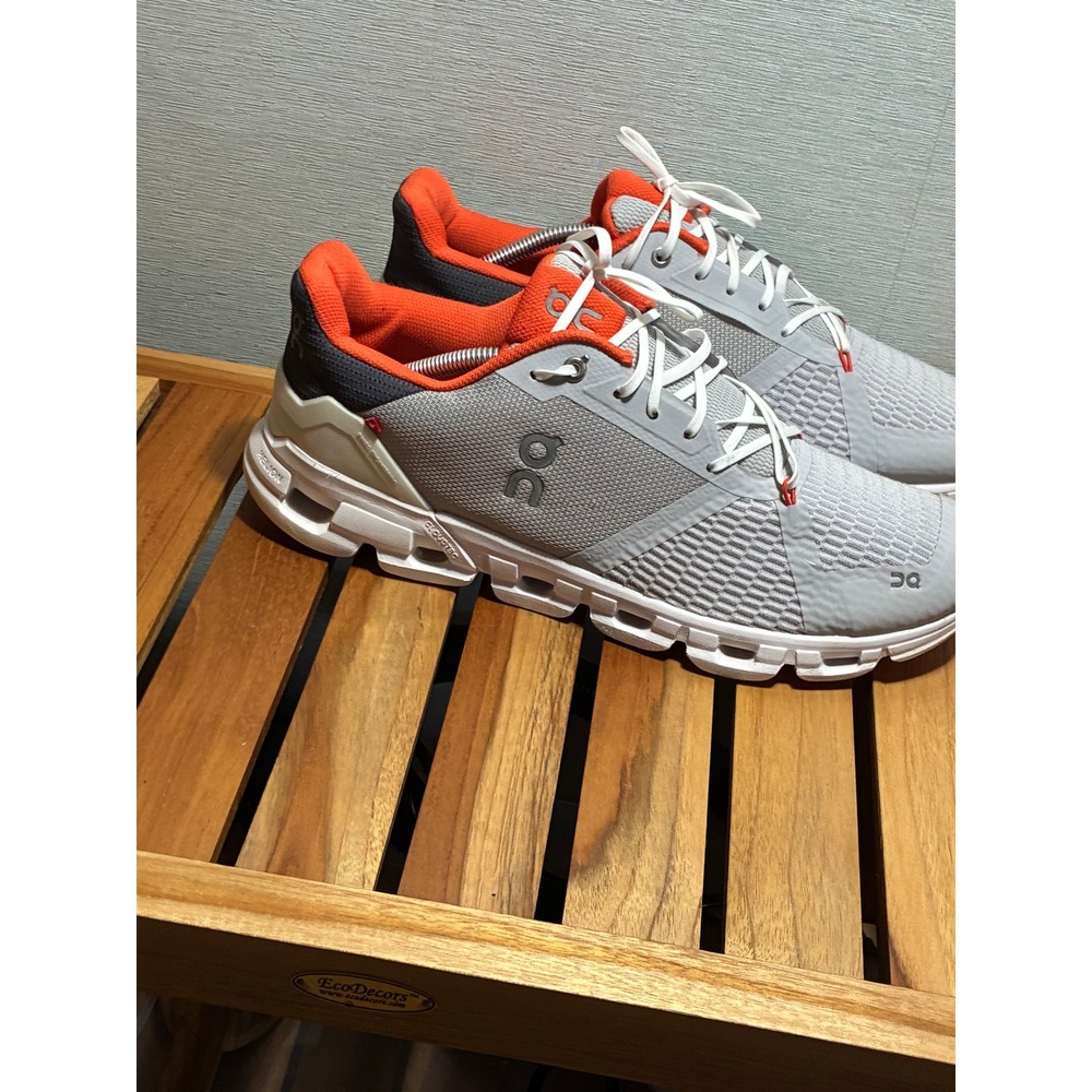 On Running Cloudflyer Mens 12 Gray Orange Running Shoes 21.99032 - Picture 9 of 15